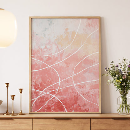 Blush Flow Line Abstract