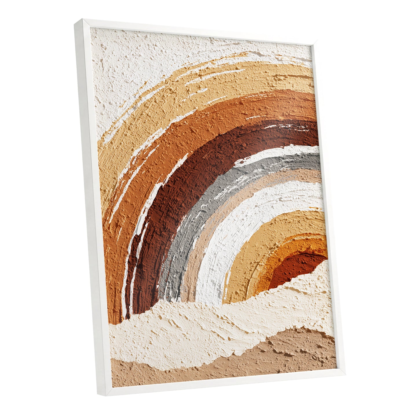 Terracotta Ochre Textured Rainbow Arch Wall Art