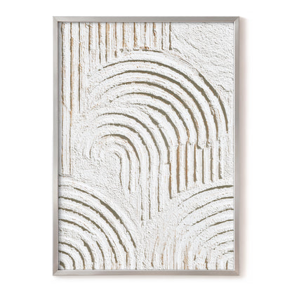 Ivory Beige Textured Rainbow Arch Abstract Art