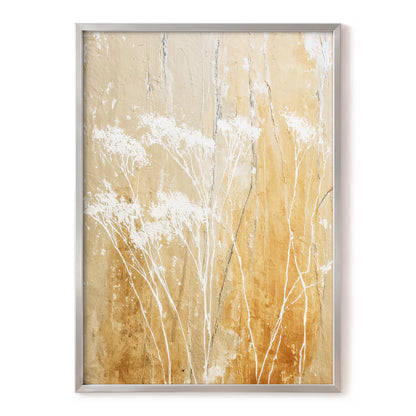 Warm Ochre Botanical Abstract Wall Art