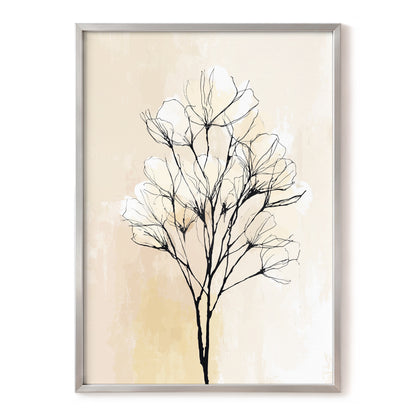 Neutral Cream Botanical Line Art Wall Art