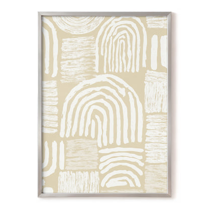 Neutral Beige Abstract Rainbow Wall Art