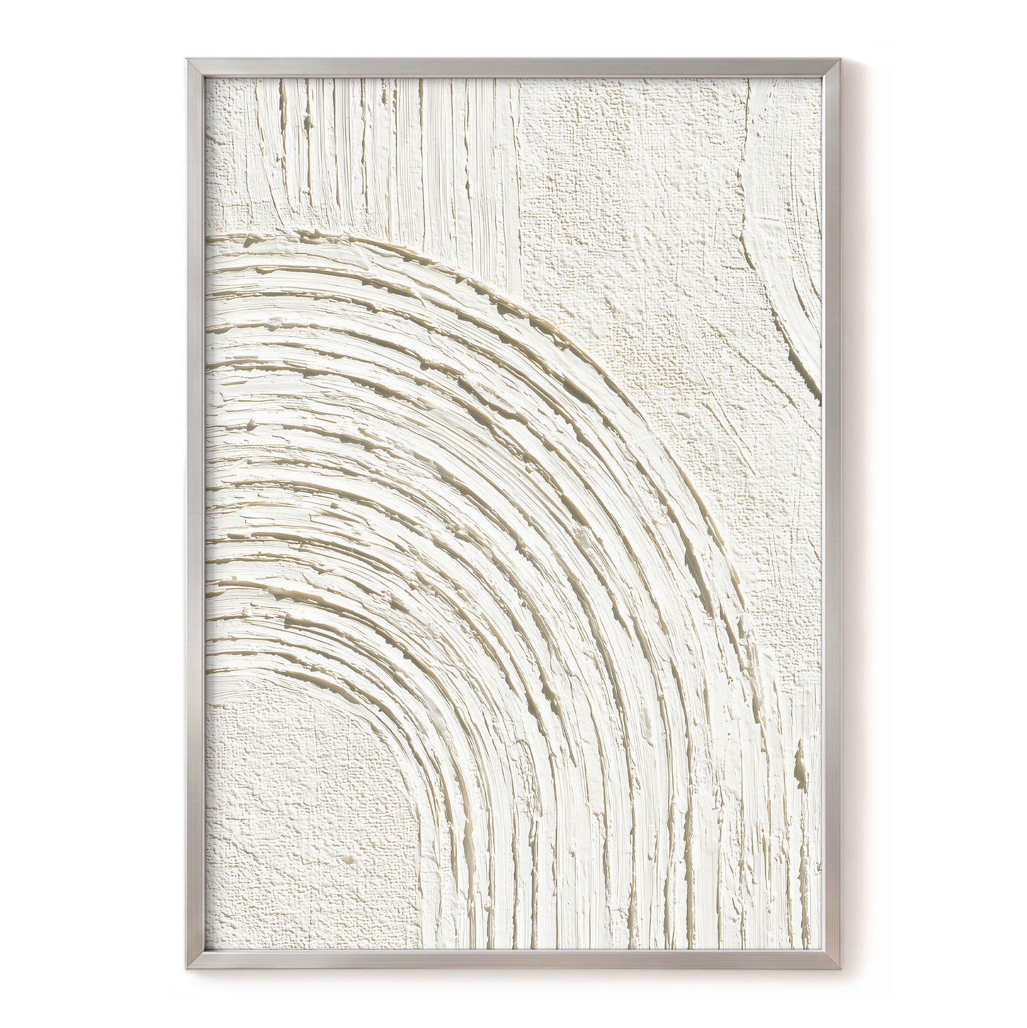 Ivory Beige Textured Single Arch Abstract Art
