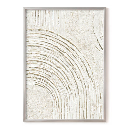 Ivory Beige Textured Single Arch Abstract Art