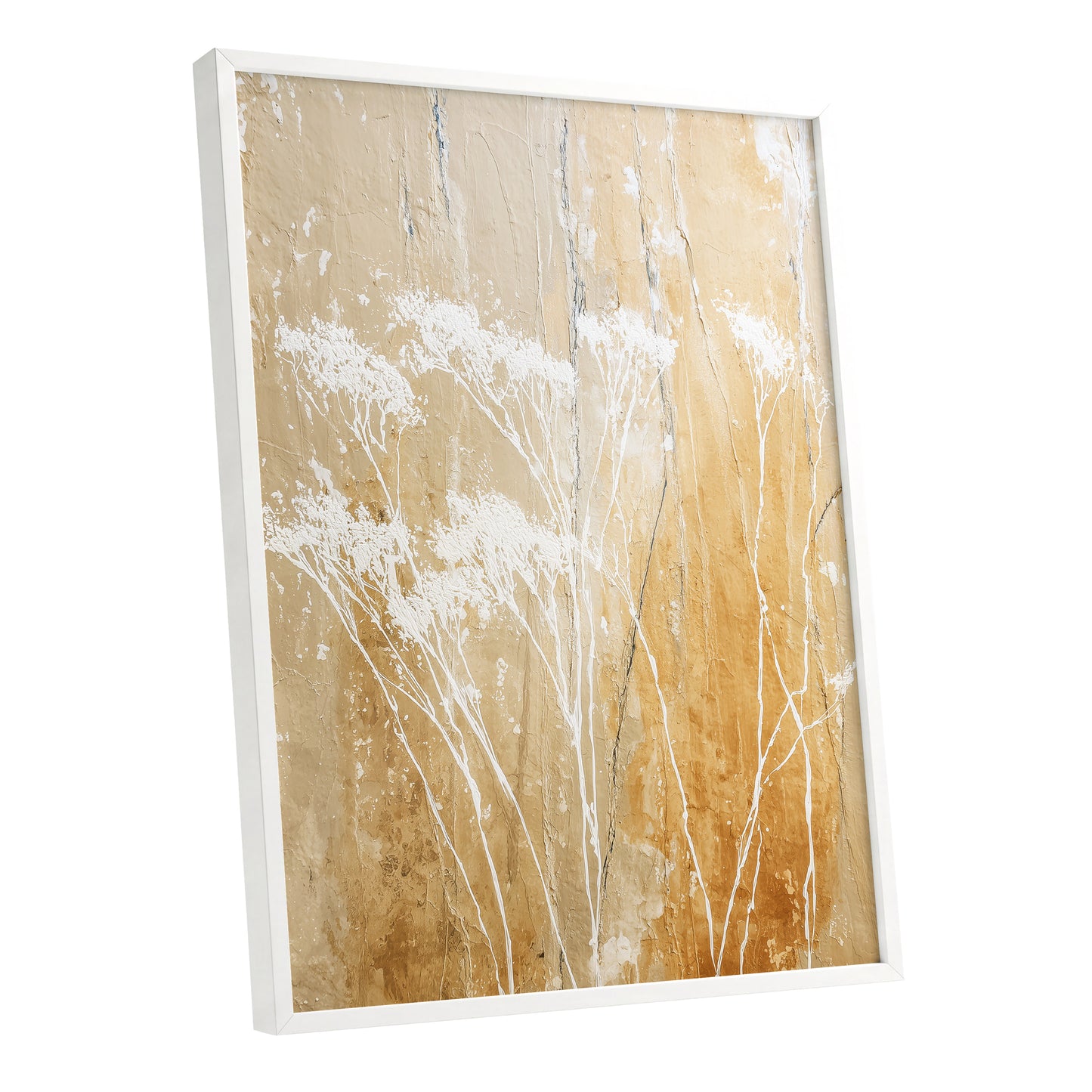 Warm Ochre Botanical Abstract Wall Art