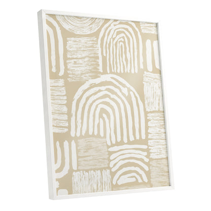 Neutral Beige Abstract Rainbow Wall Art