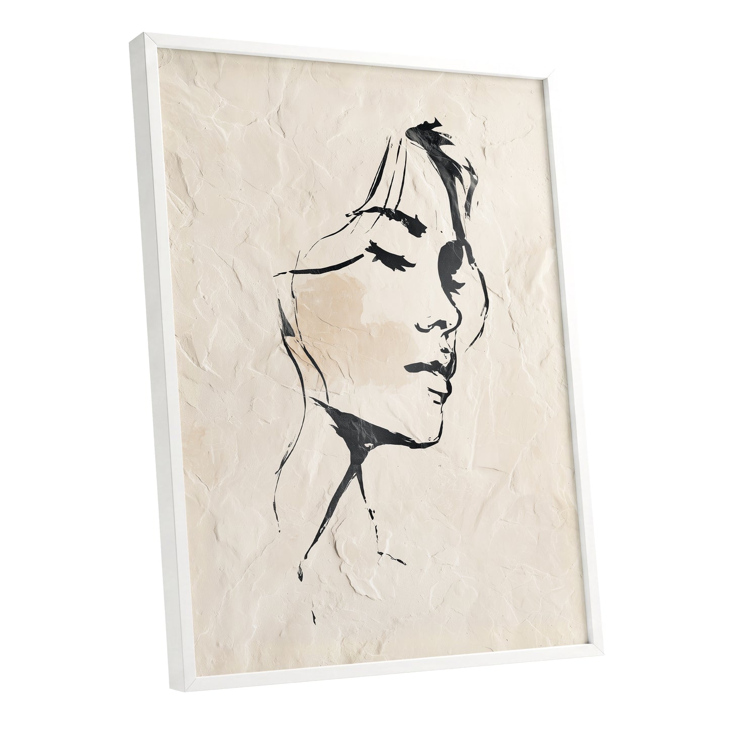 Black Ivory Minimal Abstract Man Face Line Art