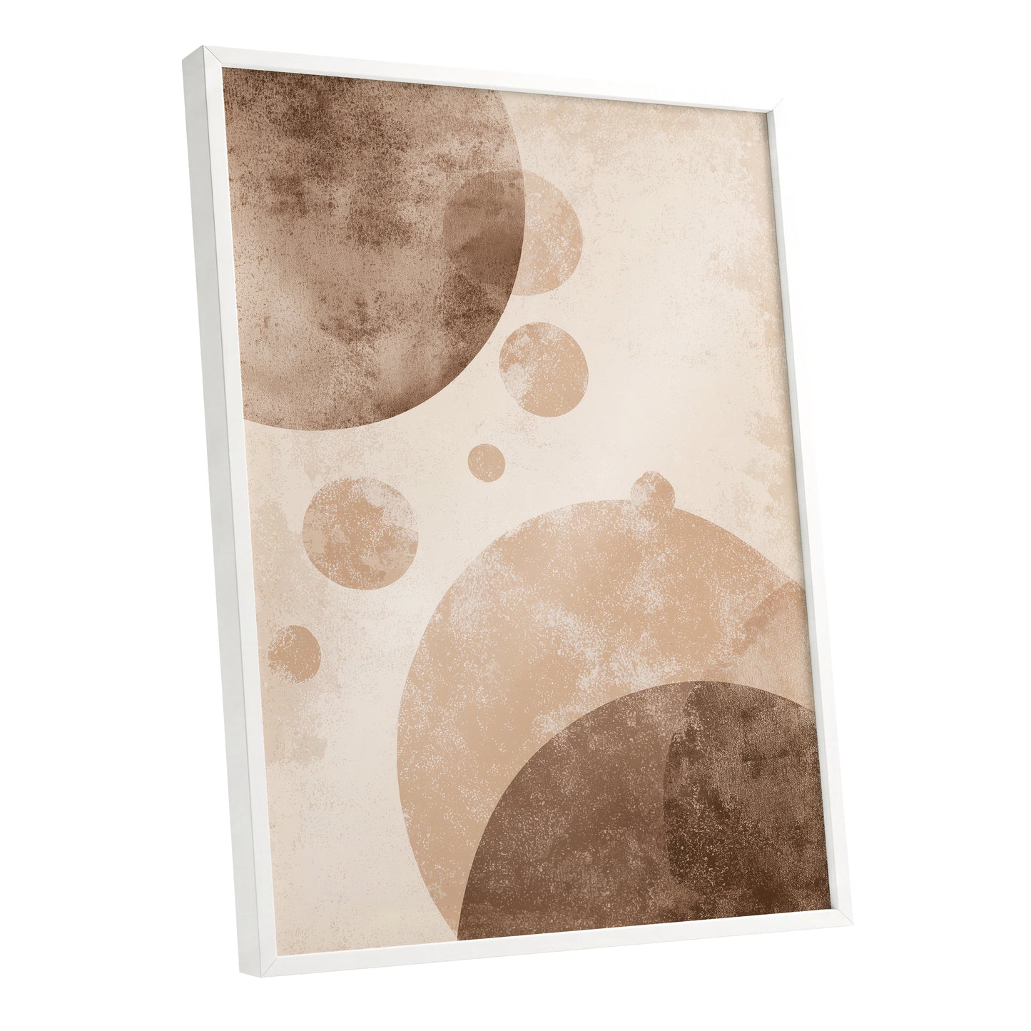Neutral Brown Geometric Circles Abstract Wall Art