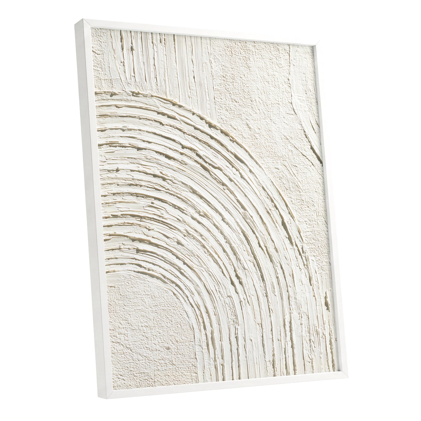 Ivory Beige Textured Single Arch Abstract Art