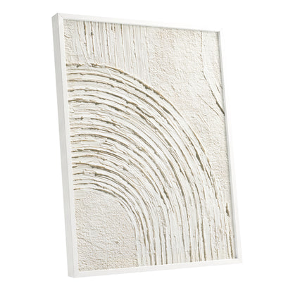 Ivory Beige Textured Single Arch Abstract Art