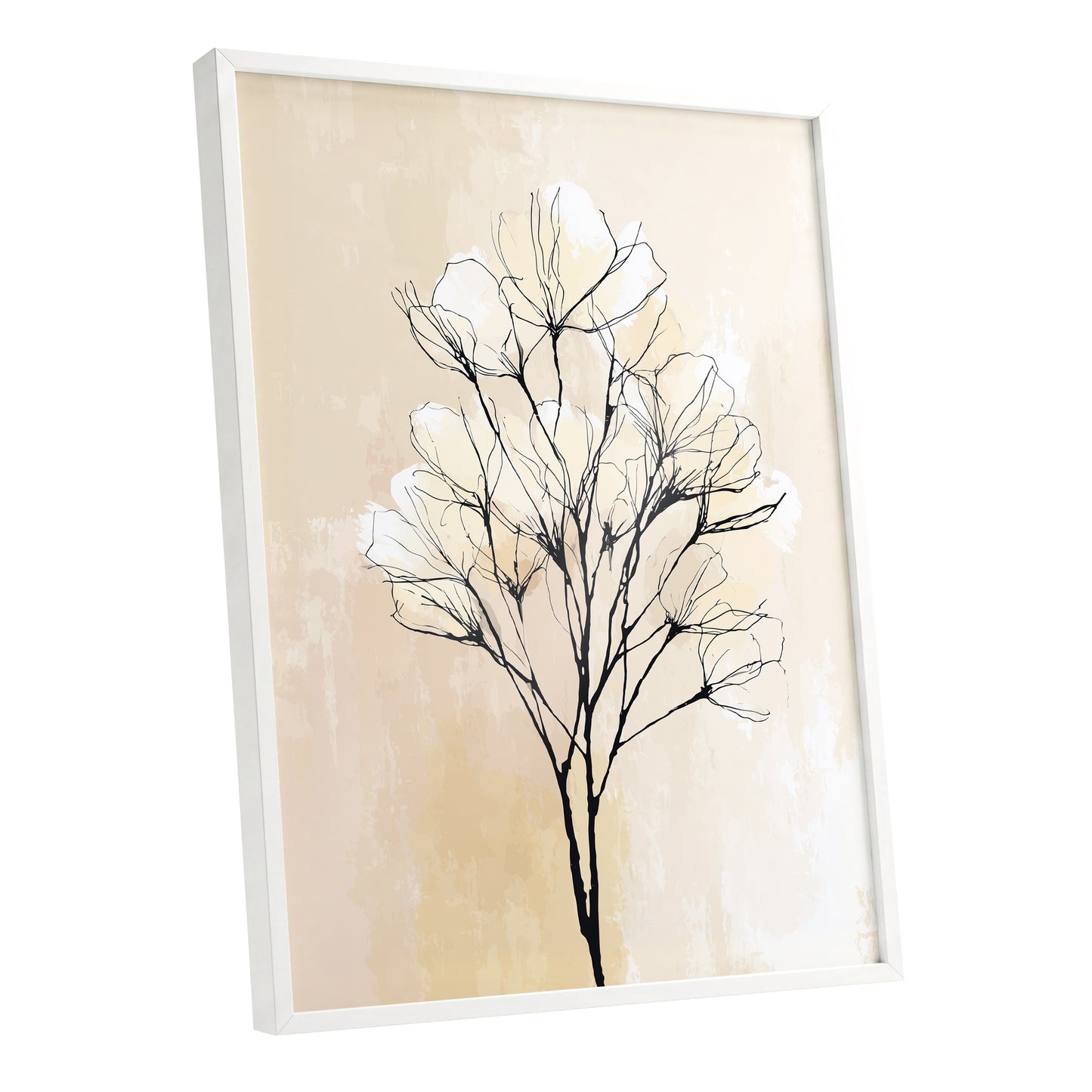 Neutral Cream Botanical Line Art Wall Art