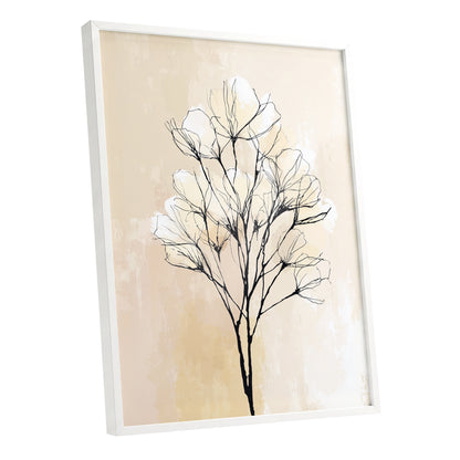 Neutral Cream Botanical Line Art Wall Art