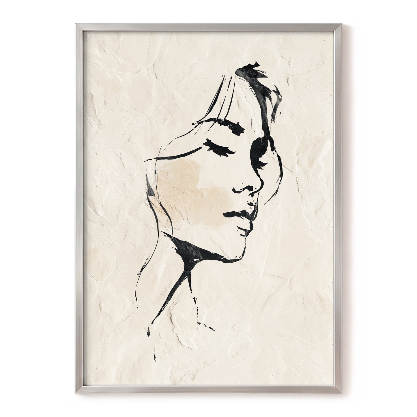 Black Ivory Minimal Abstract Man Face Line Art