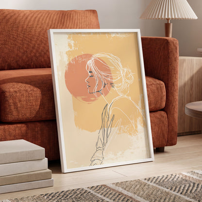 Sunlit Profile Line Art