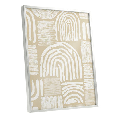 Neutral Beige Abstract Rainbow Wall Art