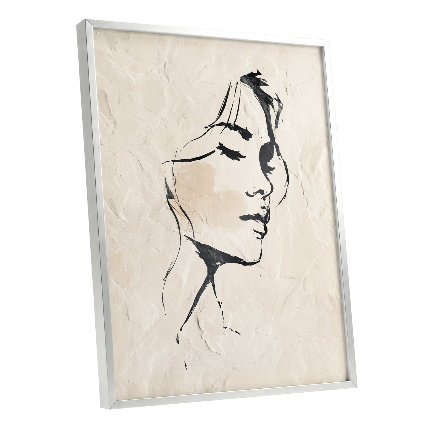 Black Ivory Minimal Abstract Man Face Line Art