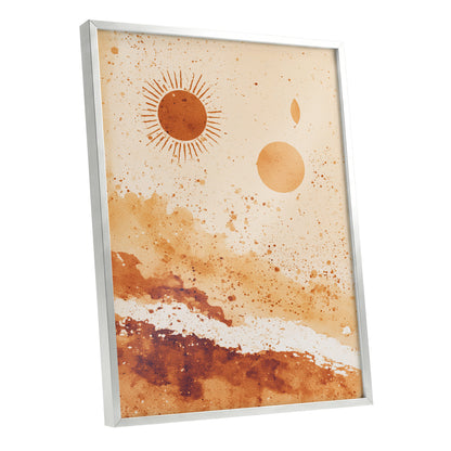 Burnt Orange Boho Sun Abstract Landscape Art