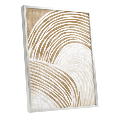 Warm Beige Abstract Curved Lines Wall Art