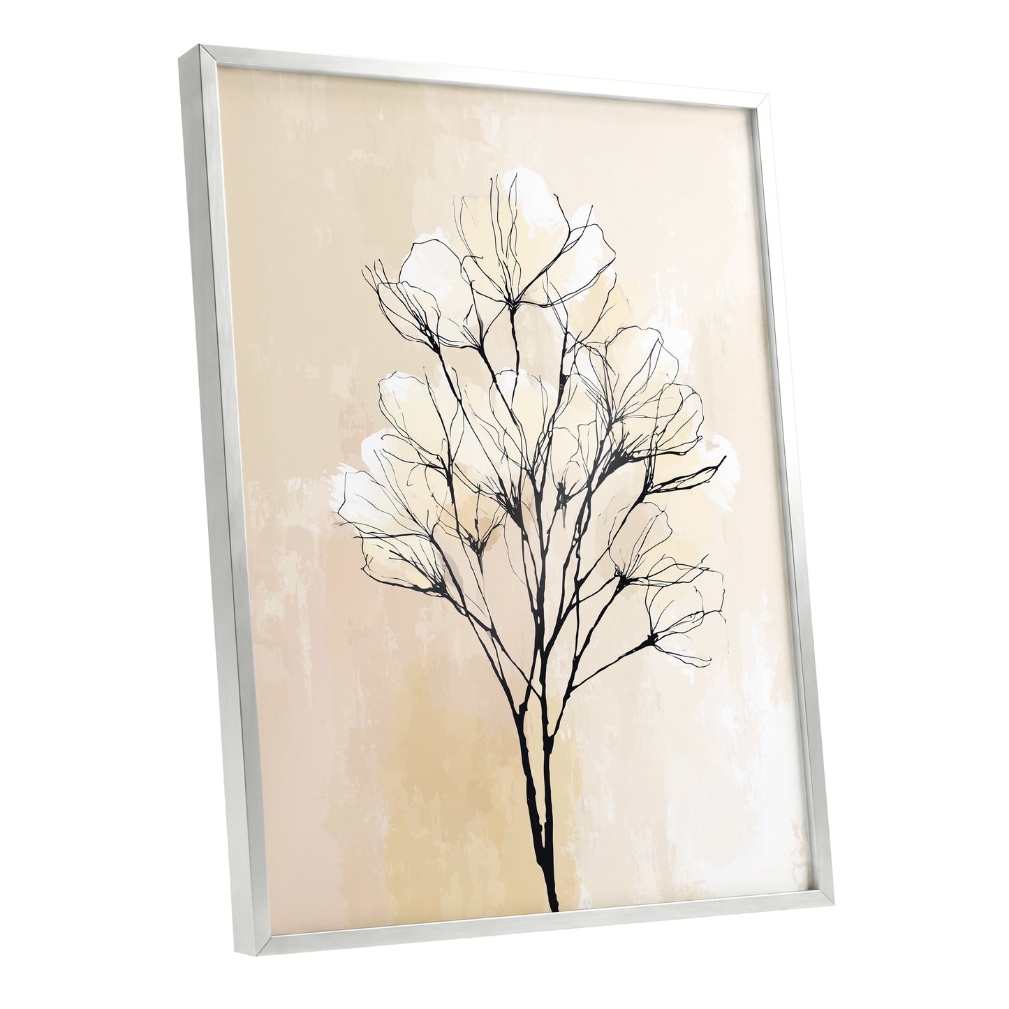 Neutral Cream Botanical Line Art Wall Art