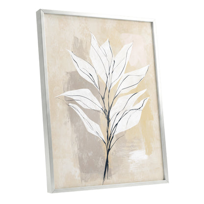Ivory Beige Minimal Botanical Leaf Wall Art