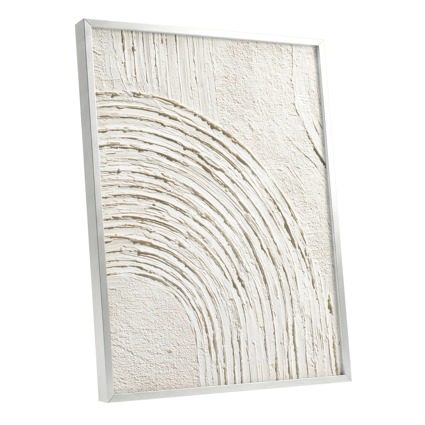 Ivory Beige Textured Single Arch Abstract Art