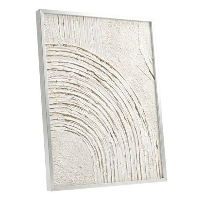Ivory Beige Textured Single Arch Abstract Art
