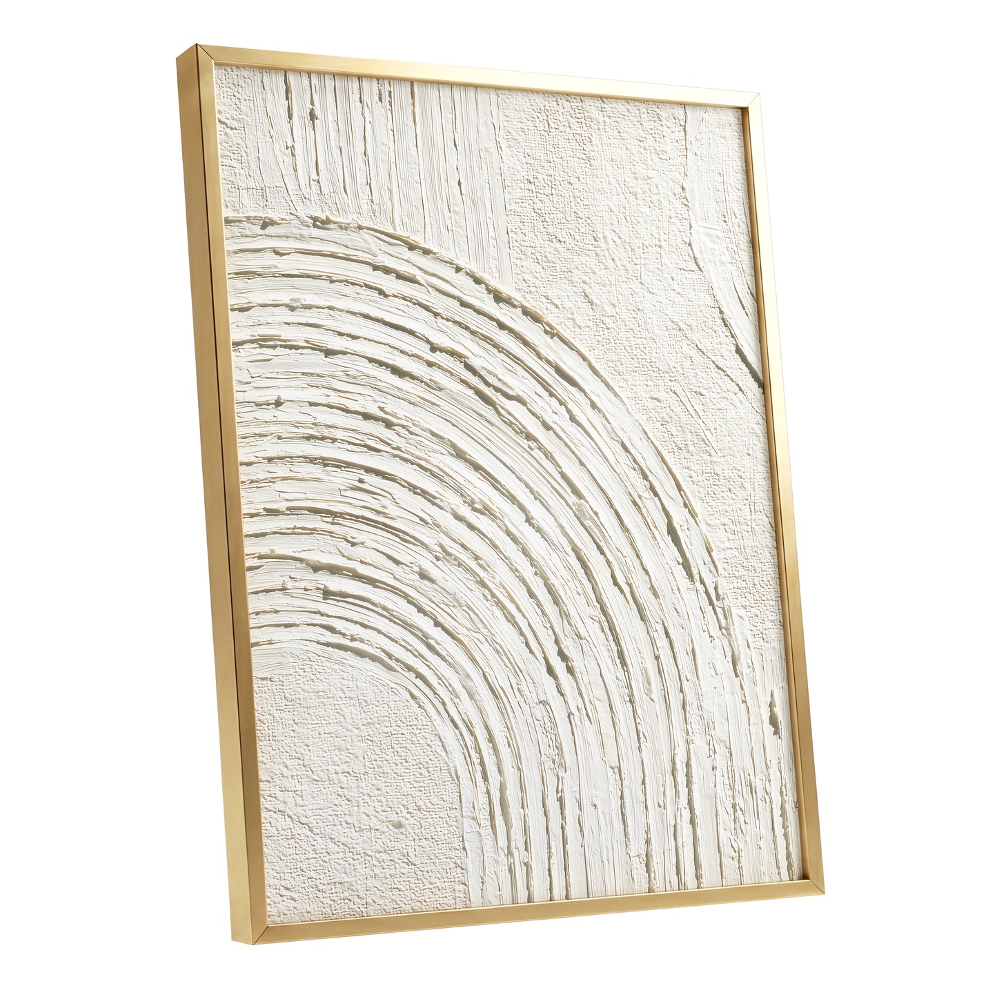 Ivory Beige Textured Single Arch Abstract Art