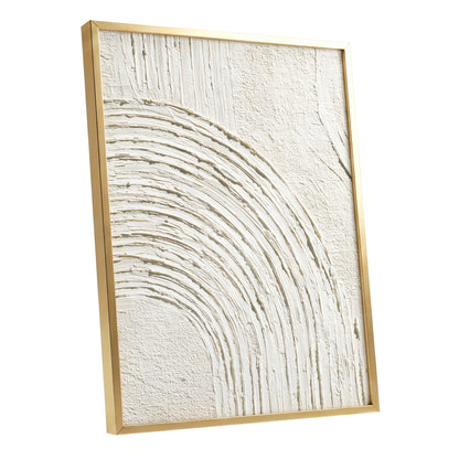 Ivory Beige Textured Single Arch Abstract Art