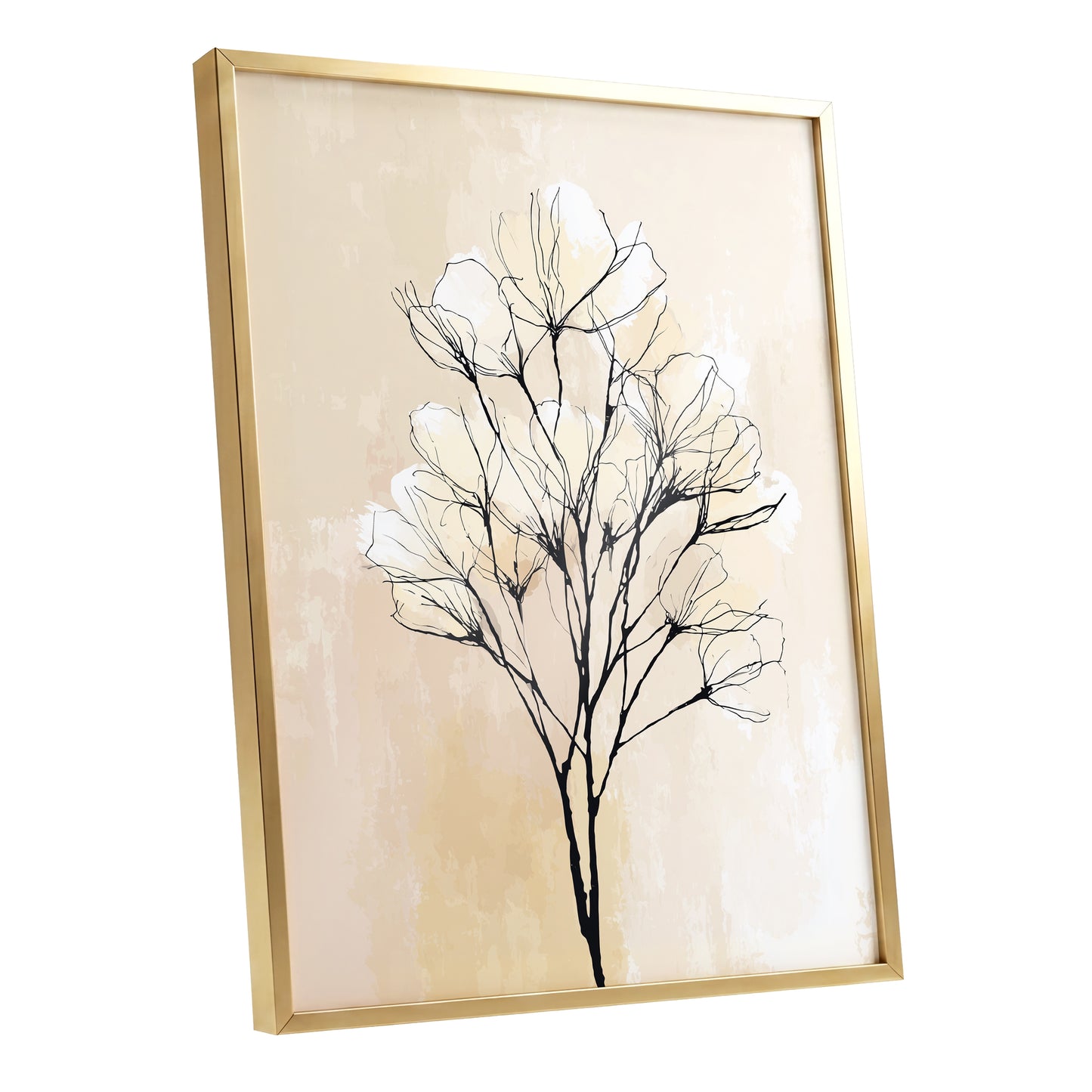 Neutral Cream Botanical Line Art Wall Art