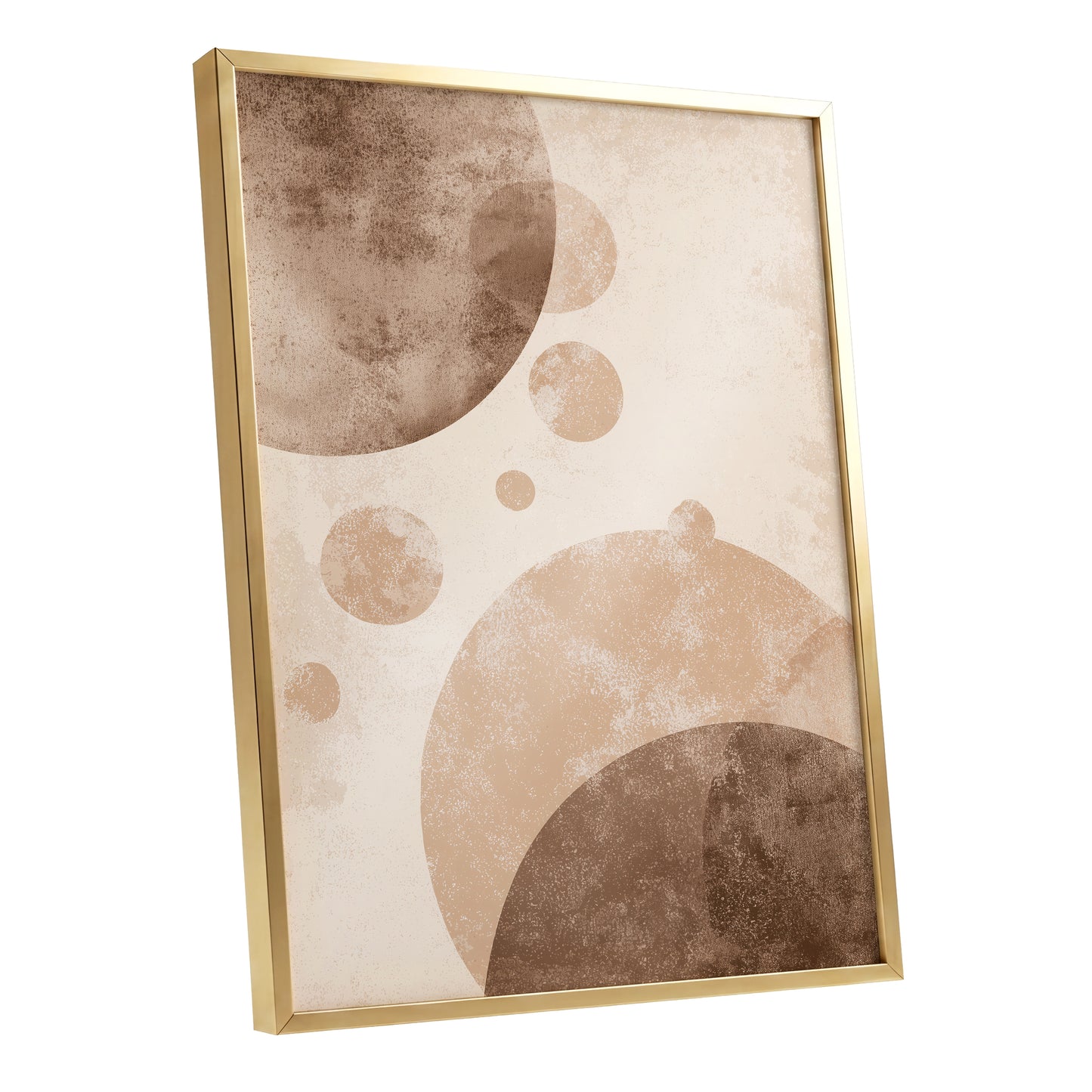 Neutral Brown Geometric Circles Abstract Wall Art