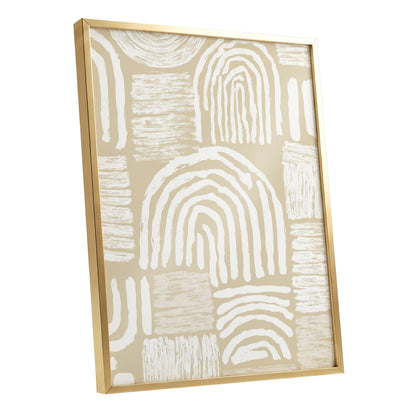Neutral Beige Abstract Rainbow Wall Art