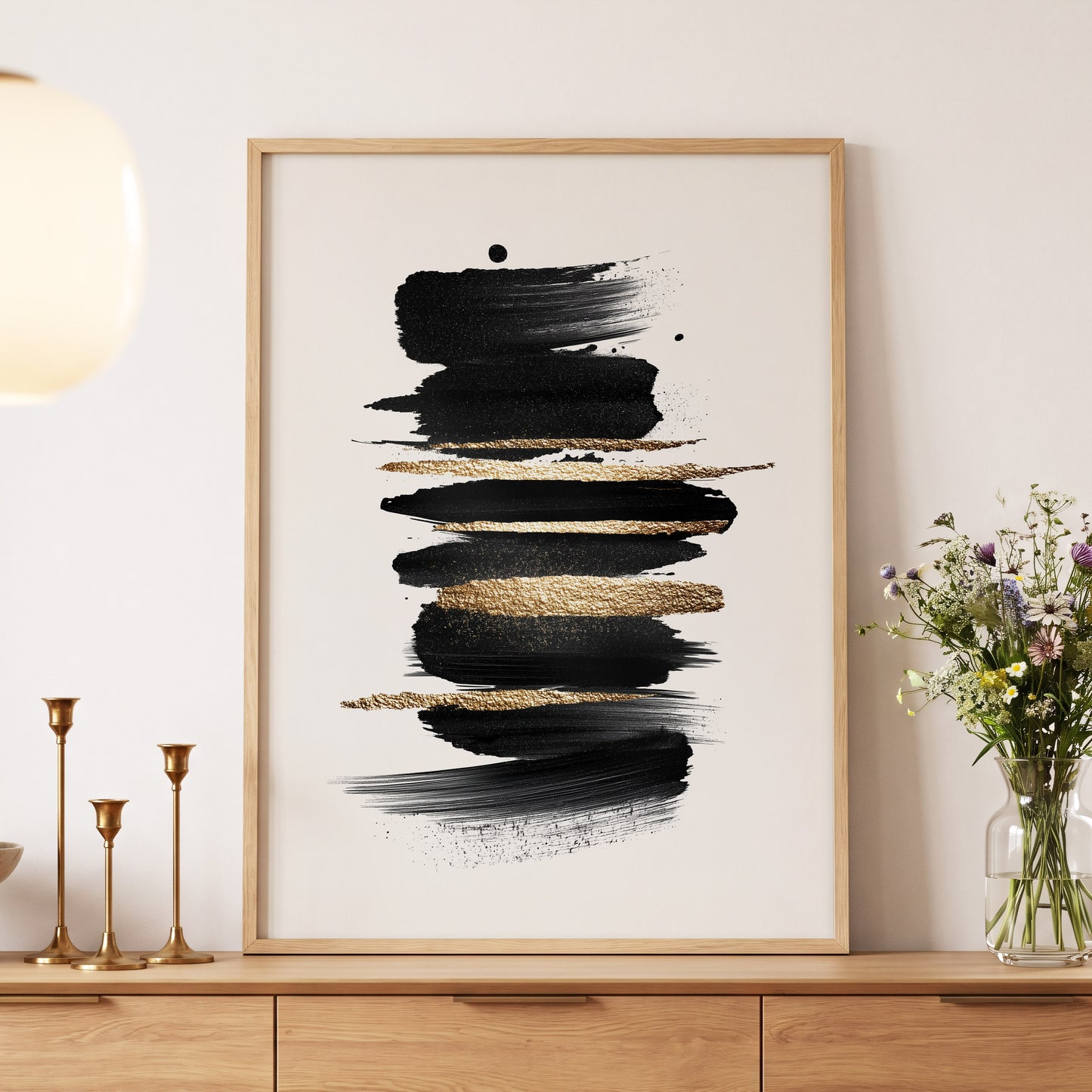 Black Gold Brushstrokes