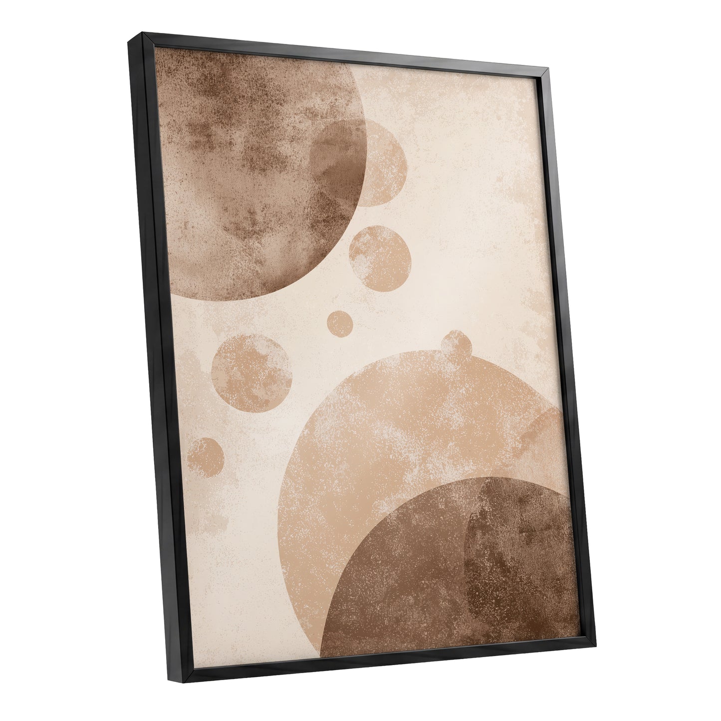 Neutral Brown Geometric Circles Abstract Wall Art
