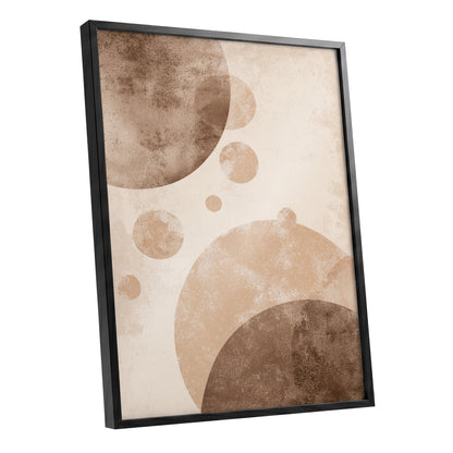 Neutral Brown Geometric Circles Abstract Wall Art
