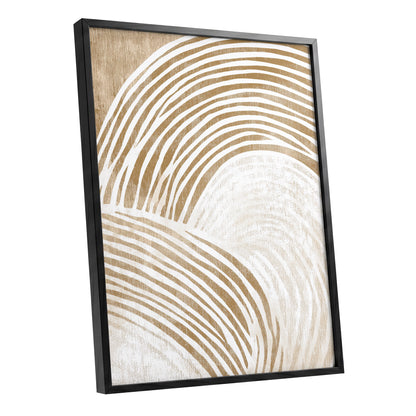 Warm Beige Abstract Curved Lines Wall Art