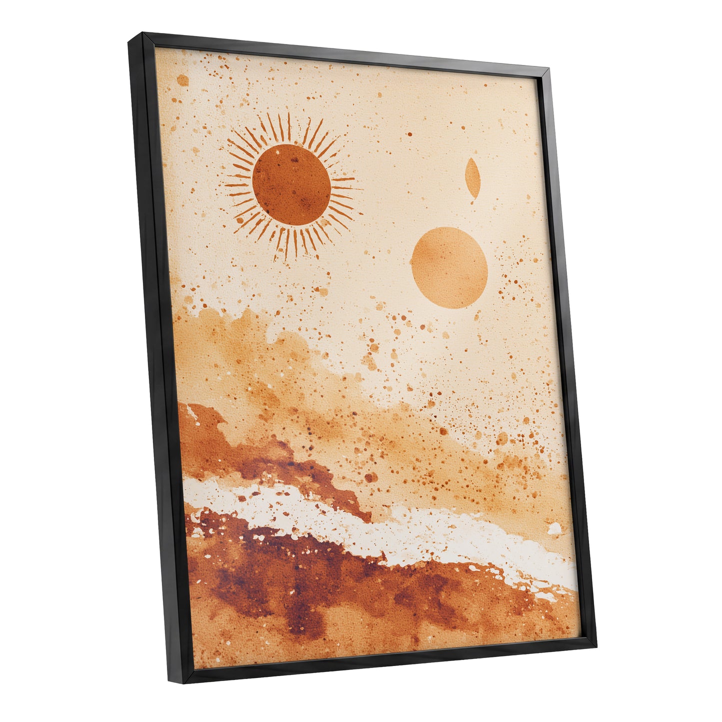 Burnt Orange Boho Sun Abstract Landscape Art