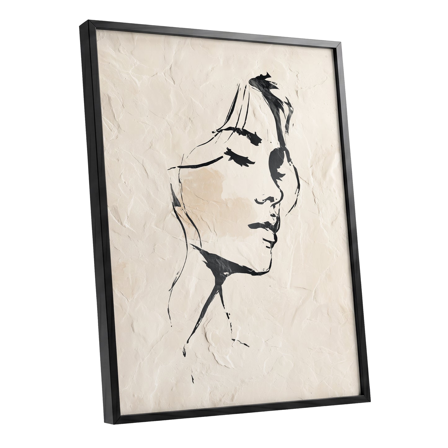 Black Ivory Minimal Abstract Man Face Line Art