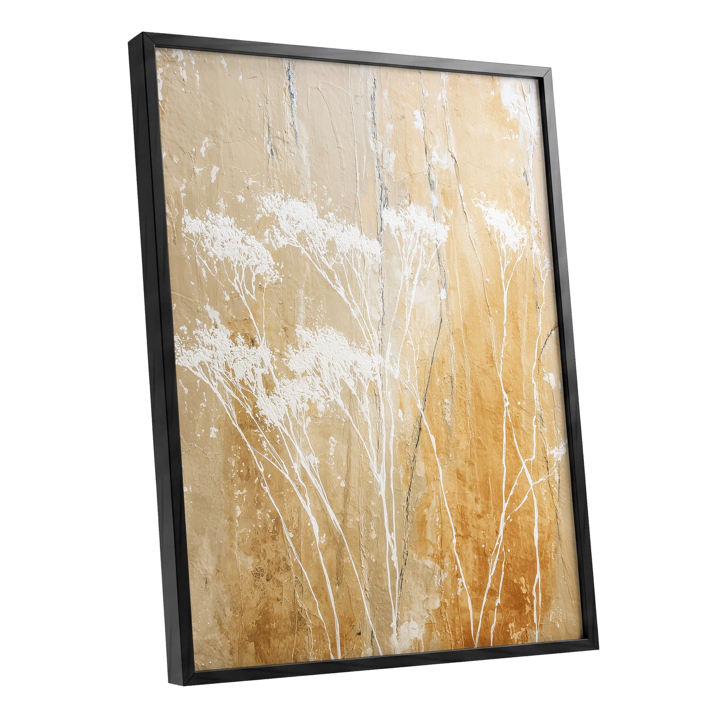 Warm Ochre Botanical Abstract Wall Art