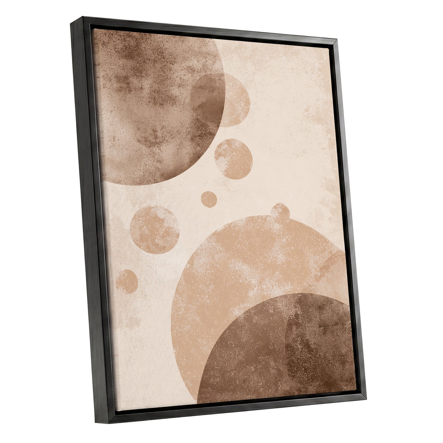 Neutral Brown Geometric Circles Abstract Wall Art