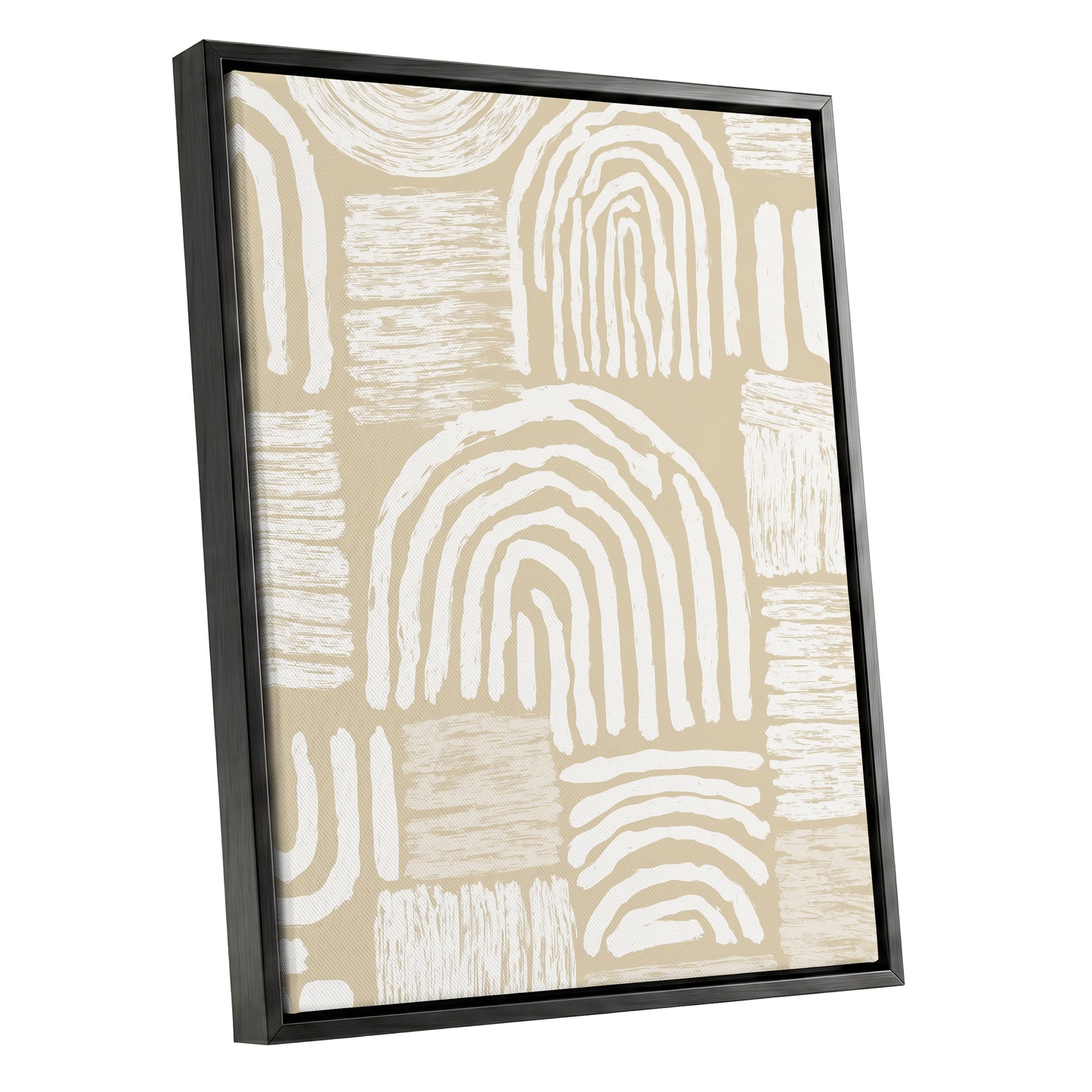 Neutral Beige Abstract Rainbow Wall Art