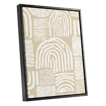 Neutral Beige Abstract Rainbow Wall Art