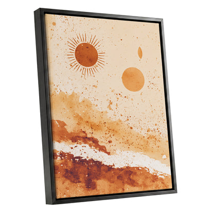 Burnt Orange Boho Sun Abstract Landscape Art