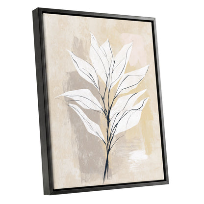 Ivory Beige Minimal Botanical Leaf Wall Art