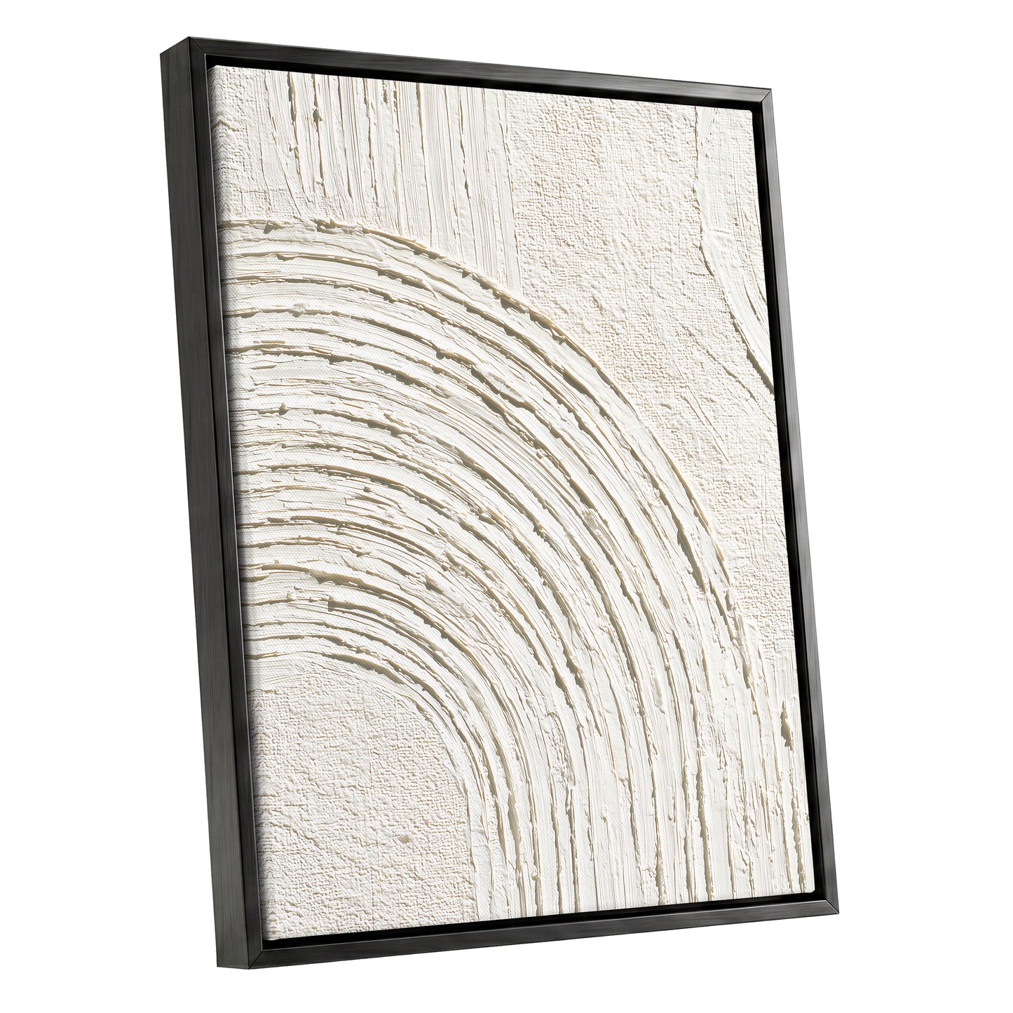 Ivory Beige Textured Single Arch Abstract Art