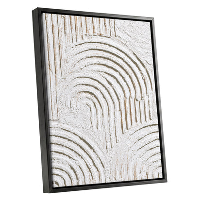 Ivory Beige Textured Rainbow Arch Abstract Art