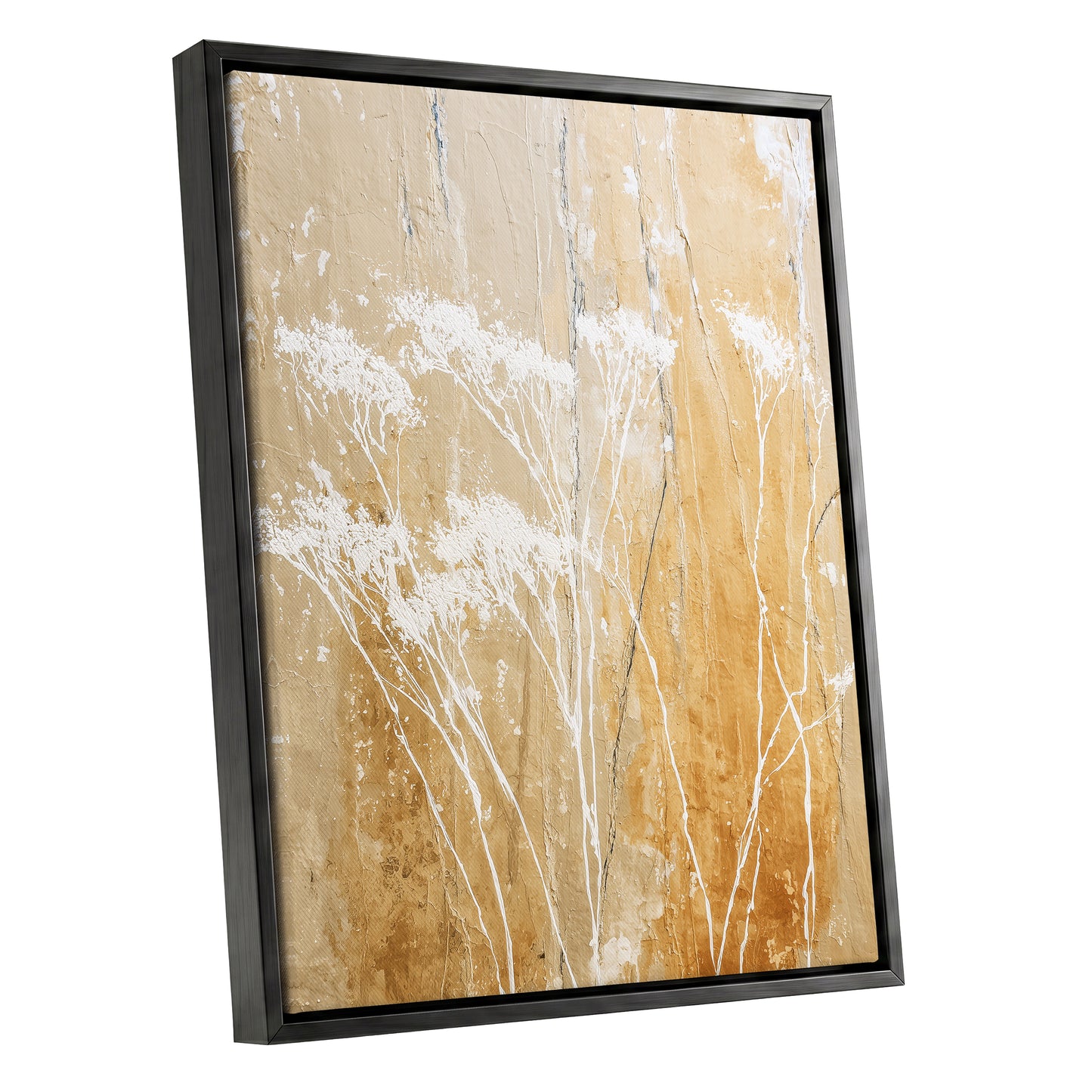 Warm Ochre Botanical Abstract Wall Art