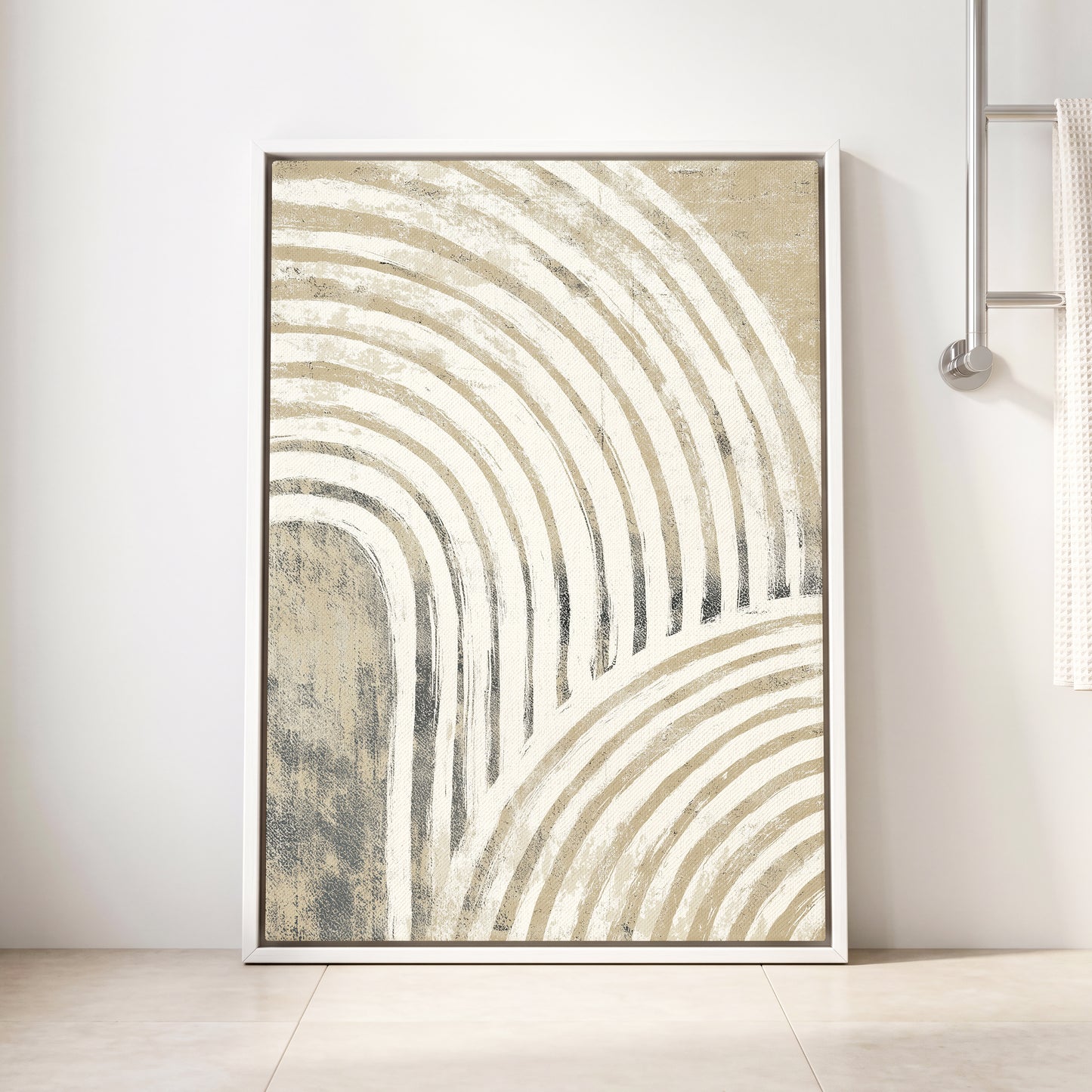 Neutral Beige Layered Rainbow Wall Art
