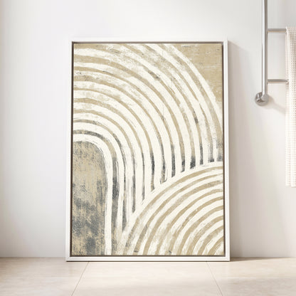 Neutral Beige Layered Rainbow Wall Art