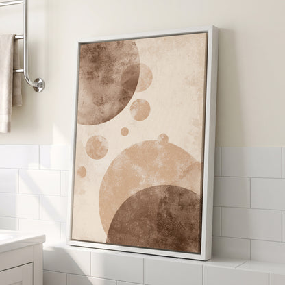 Neutral Brown Geometric Circles Abstract Wall Art