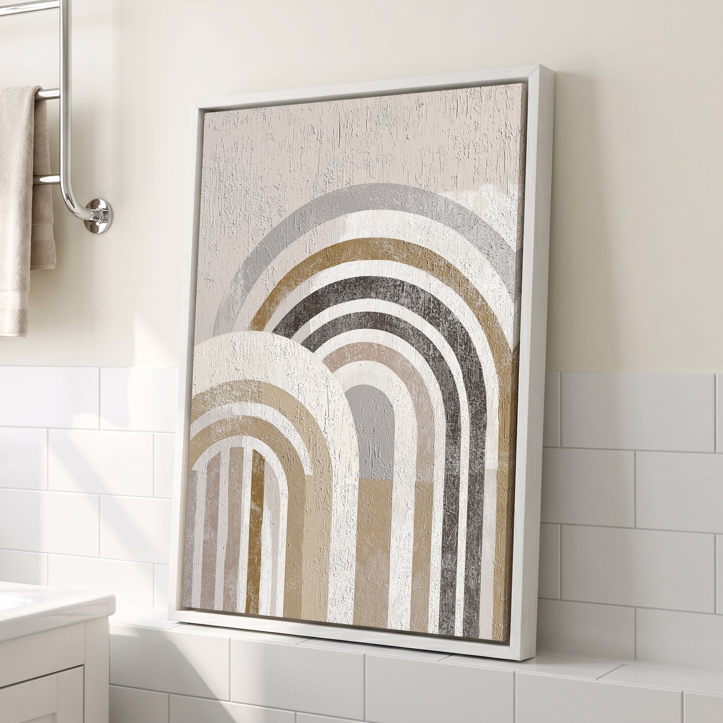 Neutral Textured Rainbow Arch Wall Art